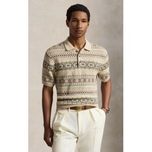 Polo Ralph Lauren für Herren. 710B17548001 Fair Isle Pullover aus Leinen und Baumwolle in Beige (XL), Lässig, Langarm Polo Ralph Lauren für Herren. 710B17548001 Fair Isle Pullover aus Leinen und Baumwolle in Beige (XL), Lässig, Langarm