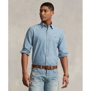 Polo Ralph Lauren für Herren. 710792042001 Blaues Chambray-Hemd mit individueller Passform (XL), Lässig, Baumwolle, Langarm Polo Ralph Lauren für Herren. 710792042001 Blaues Chambray-Hemd mit individueller Passform (XL), Lässig, Baumwolle, Langarm