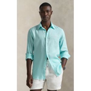 Polo Ralph Lauren für Herren. 710966294510 Maßgeschneidertes Leinenhemd Türkis (XL), Lässig, Langarm Polo Ralph Lauren für Herren. 710966294510 Maßgeschneidertes Leinenhemd Türkis (XL), Lässig, Langarm