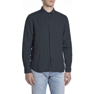 Replay für Herren. M4159.000.81388B Leinenhemd Regular Fit navy (M), Lässig, Langarm, Marine Replay für Herren. M4159.000.81388B Leinenhemd Regular Fit navy (M), Lässig, Langarm, Marine
