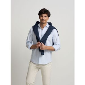 Silbon für Herren. S261020502329 Sporthemd oxford Querstreifen blau (XL), Lässig, Baumwolle, Langarm Silbon für Herren. S261020502329 Sporthemd oxford Querstreifen blau (XL), Lässig, Baumwolle, Langarm