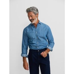 Silbon für Herren. 134155 Sport-Denim-Hemd blau (L), Lässig, Baumwolle, Langarm Silbon für Herren. 134155 Sport-Denim-Hemd blau (L), Lässig, Baumwolle, Langarm
