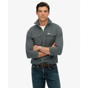 Superdry für Herren. M4010723A Flanell-Arbeitshemd grau-grün (S), Lässig, Baumwolle, Langarm Superdry für Herren. M4010723A Flanell-Arbeitshemd grau-grün (S), Lässig, Baumwolle, Langarm