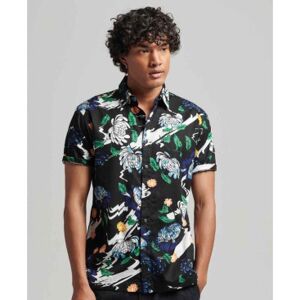 Superdry für Herren. M4010620A Hawaii-Hemd navy (L), Schwarz, Lässig, Modal, Kurzarm Superdry für Herren. M4010620A Hawaii-Hemd navy (L), Schwarz, Lässig, Modal, Kurzarm