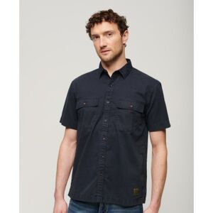 Superdry für Herren. M4010791A Kurzärmeliges marineblaues Militärhemd (M), Lässig, Baumwolle, Kurzarm Superdry für Herren. M4010791A Kurzärmeliges marineblaues Militärhemd (M), Lässig, Baumwolle, Kurzarm