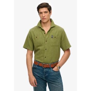 Superdry für Herren. M4010986A Texturiertes Kurzarmhemd Merchant Store grün (XXL), Lässig, Baumwolle Superdry für Herren. M4010986A Texturiertes Kurzarmhemd Merchant Store grün (XXL), Lässig, Baumwolle