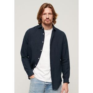 Superdry für Herren. M4010607A Langärmeliges Hemd aus Leinen in Marineblau (XXL), Lässig, Langarm Superdry für Herren. M4010607A Langärmeliges Hemd aus Leinen in Marineblau (XXL), Lässig, Langarm