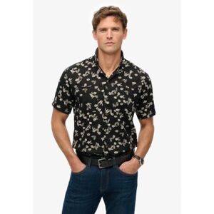 Superdry für Herren. M4010793A Kurzarm-Strandhemd schwarz (S), Lässig, Baumwolle Superdry für Herren. M4010793A Kurzarm-Strandhemd schwarz (S), Lässig, Baumwolle