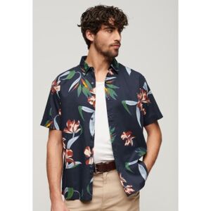 Superdry für Herren. M4010620A Kurzärmeliges marineblaues Hawaii-Hemd (XL), Lässig, Modal, Kurzarm Superdry für Herren. M4010620A Kurzärmeliges marineblaues Hawaii-Hemd (XL), Lässig, Modal, Kurzarm
