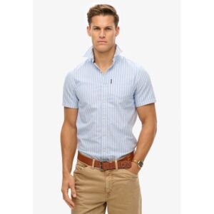 Superdry für Herren. M4010944A Blaues kurzärmeliges Oxford-Hemd (S), Lässig, Baumwolle, Kurzarm Superdry für Herren. M4010944A Blaues kurzärmeliges Oxford-Hemd (S), Lässig, Baumwolle, Kurzarm
