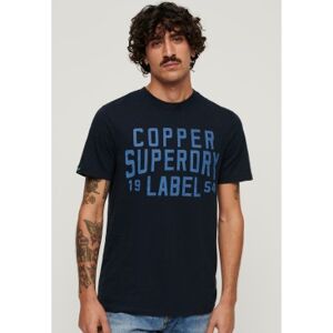 Superdry für Herren. M1011900A Workwear-T-Shirt aus der Serie Copper Label navy (S), Lässig, Baumwolle, Kurzarm, Marine Superdry für Herren. M1011900A Workwear-T-Shirt aus der Serie Copper Label navy (S), Lässig, Baumwolle, Kurzarm, Marine