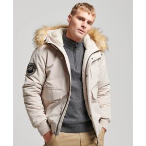 Superdry für Herren. M5011742A Graue Everest Bomberjacke mit Kapuze und Steppmuster (L), Lässig, Polyester Superdry für Herren. M5011742A Graue Everest Bomberjacke mit Kapuze und Steppmuster (L), Lässig, Polyester