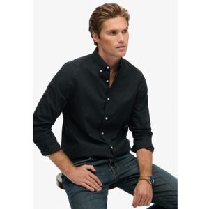 Superdry für Herren. M4011064A Essentials Tailored Lite Hemd schwarz (S), Baumwolle, Klassisch, Langarm Superdry für Herren. M4011064A Essentials Tailored Lite Hemd schwarz (S), Baumwolle, Klassisch, Langarm
