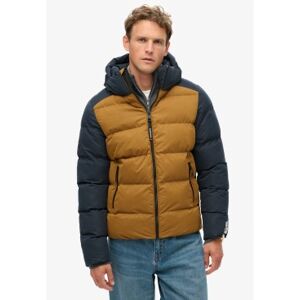 Superdry für Herren. M5011903A Steppjacke mit Kapuze und Farbblockierung Sport navy, senf (L), Lässig, Recyceltes Polyester, Nachhaltig, Mar Superdry für Herren. M5011903A Steppjacke mit Kapuze und Farbblockierung Sport navy, senf (L), Lässig, Recyceltes Polyester, Nachhaltig, Mar