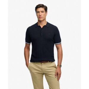 Superdry für Herren. M1110458A Poloshirt Textur navy (L), Lässig, Baumwolle, Kurzarm, Marine Superdry für Herren. M1110458A Poloshirt Textur navy (L), Lässig, Baumwolle, Kurzarm, Marine