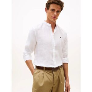 Tommy Hilfiger für Herren. MW0MW39271 Schmal geschnittenes Hemd aus weißem Leinen (L), Lässig, Party, Klassisch, Langarm Tommy Hilfiger für Herren. MW0MW39271 Schmal geschnittenes Hemd aus weißem Leinen (L), Lässig, Party, Klassisch, Langarm