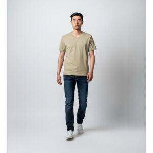 Tommy Hilfiger für Herren. MW0MW39249 T-Shirt mit V-Ausschnitt und gesticktem Logo khaki (L), Lässig, Grün, Baumwolle, Kurzarm Tommy Hilfiger für Herren. MW0MW39249 T-Shirt mit V-Ausschnitt und gesticktem Logo khaki (L), Lässig, Grün, Baumwolle, Kurzarm