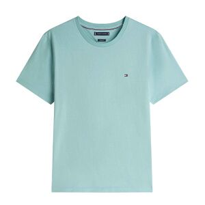 Tommy Hilfiger für Herren. MW0MW39995 Türkisfarbenes T-Shirt mit Logostickerei (XL), Lässig, Baumwolle, Kurzarm Tommy Hilfiger für Herren. MW0MW39995 Türkisfarbenes T-Shirt mit Logostickerei (XL), Lässig, Baumwolle, Kurzarm