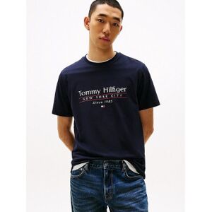 Tommy Hilfiger für Herren. MW0MW38621 T-Shirt mit Rundhalsausschnitt und marineblauem Logo (S), Lässig, Baumwolle, Kurzarm Tommy Hilfiger für Herren. MW0MW38621 T-Shirt mit Rundhalsausschnitt und marineblauem Logo (S), Lässig, Baumwolle, Kurzarm