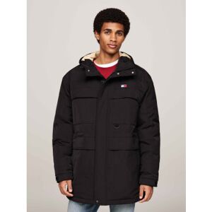 Tommy Jeans für Herren. DM0DM20005 Schwarzer Segeltuchmantel (L), Lässig, Langarm, Recyceltes Polyester, Nachhaltig Tommy Jeans für Herren. DM0DM20005 Schwarzer Segeltuchmantel (L), Lässig, Langarm, Recyceltes Polyester, Nachhaltig