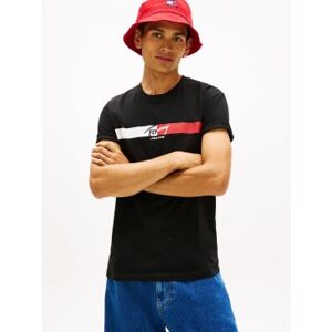 Tommy Jeans für Herren. DM0DM22539 Signatur-T-Shirt schwarz (L), Baumwolle, Kurzarm Tommy Jeans für Herren. DM0DM22539 Signatur-T-Shirt schwarz (L), Baumwolle, Kurzarm