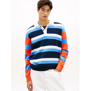 Tommy Jeans für Herren. DM0DM23055 Rugbytrikot mit kontrastierendem mehrfarbigem Kragen (L), Lässig, Baumwolle, Langarm Tommy Jeans für Herren. DM0DM23055 Rugbytrikot mit kontrastierendem mehrfarbigem Kragen (L), Lässig, Baumwolle, Langarm