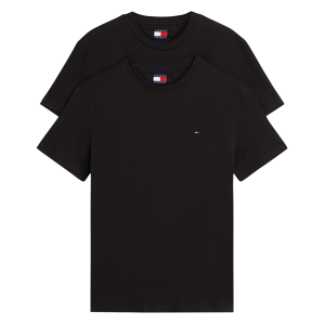 Tommy Jeans für Herren. DM0DM20687 2er-Set extra schmal gestrickte T-Shirts schwarz (L), Lässig, Baumwolle, Kurzarm Tommy Jeans für Herren. DM0DM20687 2er-Set extra schmal gestrickte T-Shirts schwarz (L), Lässig, Baumwolle, Kurzarm