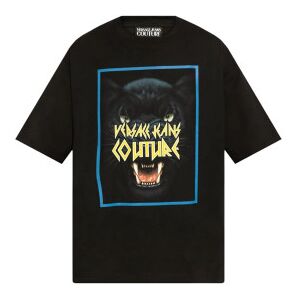 Versace Jeans Couture für Herren. 78GAHS02-CJ00S Schwarzes bedrucktes T-shirt (L), Lässig, Baumwolle, Kurzarm Versace Jeans Couture für Herren. 78GAHS02-CJ00S Schwarzes bedrucktes T-shirt (L), Lässig, Baumwolle, Kurzarm