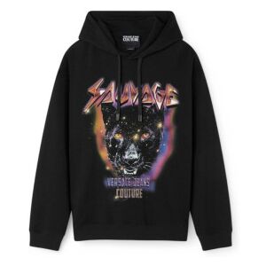 Versace Jeans Couture für Herren. 78GAIC04-CF00C Locker sitzendes Sauvage Kapuzensweatshirt schwarz (M), Lässig, Baumwolle Versace Jeans Couture für Herren. 78GAIC04-CF00C Locker sitzendes Sauvage Kapuzensweatshirt schwarz (M), Lässig, Baumwolle