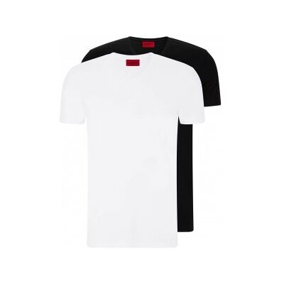 HUGO für Herren. 50325417 2er-Pack T-Shirts, schwarz, weiß, V-Ausschnitt (M), Lässig, Baumwolle, Kurzarm, Nachhaltig HUGO für Herren. 50325417 2er-Pack T-Shirts, schwarz, weiß, V-Ausschnitt (M), Lässig, Baumwolle, Kurzarm, Nachhaltig