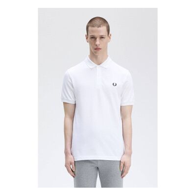 Fred Perry für Herren. M6000 Einfarbiges weißes Poloshirt (XL), Lässig, Baumwolle, Kurzarm Fred Perry für Herren. M6000 Einfarbiges weißes Poloshirt (XL), Lässig, Baumwolle, Kurzarm