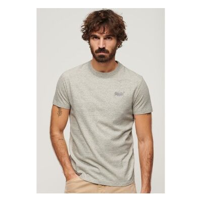 Superdry für Herren. M1011245A Bio-Baumwoll-T-Shirt mit Logo Essential grau (S), Lässig, Baumwolle, Kurzarm Superdry für Herren. M1011245A Bio-Baumwoll-T-Shirt mit Logo Essential grau (S), Lässig, Baumwolle, Kurzarm