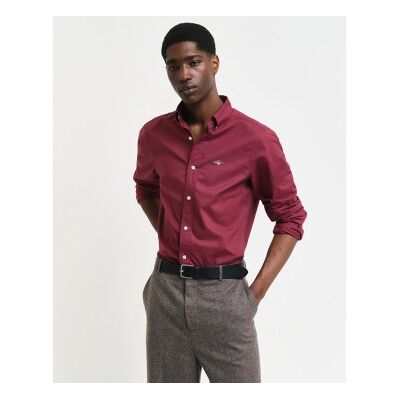 Gant für Herren. 3000102 Slim Fit Popeline Hemd burgunderrot (M), Lässig, Baumwolle, Langarm, Bordeaux Gant für Herren. 3000102 Slim Fit Popeline Hemd burgunderrot (M), Lässig, Baumwolle, Langarm, Bordeaux
