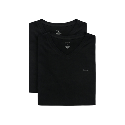 Gant für Herren. 900012018 2er-Set schwarze T-Shirts mit V-Ausschnitt (S), Heimtextilien, Baumwolle, Kurzarm Gant für Herren. 900012018 2er-Set schwarze T-Shirts mit V-Ausschnitt (S), Heimtextilien, Baumwolle, Kurzarm