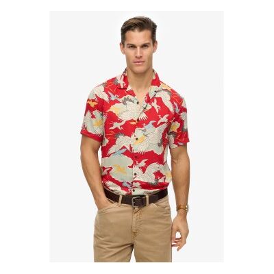 Superdry für Herren. M4010945A Merchant Store Hawaii-Hemd rot (L), Lässig, Modal, Kurzarm Superdry für Herren. M4010945A Merchant Store Hawaii-Hemd rot (L), Lässig, Modal, Kurzarm