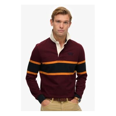 Superdry für Herren. M6010909A PoloVintage Athletic Stripe Rugby kastanienbraun (M), Lässig, Baumwolle, Langarm Superdry für Herren. M6010909A PoloVintage Athletic Stripe Rugby kastanienbraun (M), Lässig, Baumwolle, Langarm