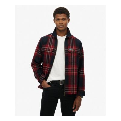 Superdry für Herren. M4011063A Wool Miller Zip Überhemd rot (XL), Lässig, Wolle Superdry für Herren. M4011063A Wool Miller Zip Überhemd rot (XL), Lässig, Wolle