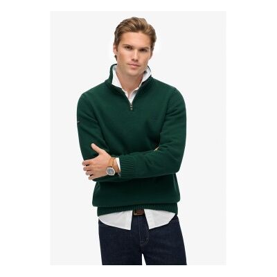Superdry für Herren. M6110706A Pullover Half Zip grün (XL), Lässig, Baumwolle, Langarm Superdry für Herren. M6110706A Pullover Half Zip grün (XL), Lässig, Baumwolle, Langarm