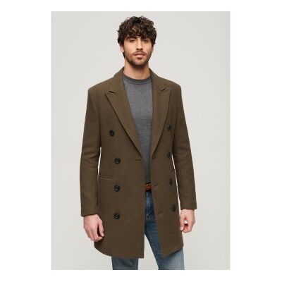 Superdry für Herren. M5011885A Town Merchant Store grünlich-brauner Mantel (S), Lässig, Wolle, Langarm Superdry für Herren. M5011885A Town Merchant Store grünlich-brauner Mantel (S), Lässig, Wolle, Langarm