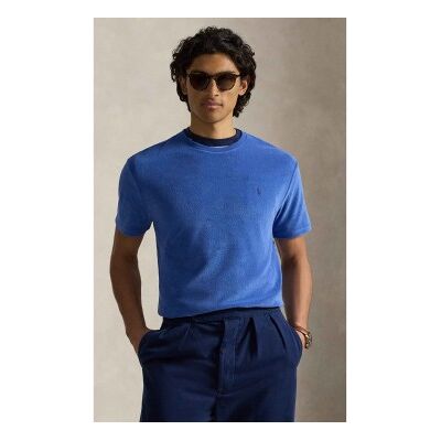Polo Ralph Lauren für Herren. 710A12492004 Classic Fit Frottee-Strick-T-Shirt blau (M), Lässig, Baumwolle, Kurzarm Polo Ralph Lauren für Herren. 710A12492004 Classic Fit Frottee-Strick-T-Shirt blau (M), Lässig, Baumwolle, Kurzarm