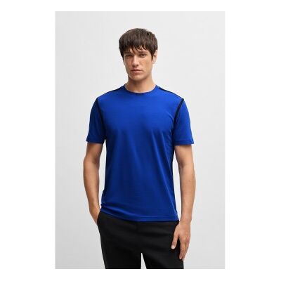Boss für Herren. 50531230 Blaues Tape-T-Shirt (M), Lässig, Baumwolle, Kurzarm Boss für Herren. 50531230 Blaues Tape-T-Shirt (M), Lässig, Baumwolle, Kurzarm