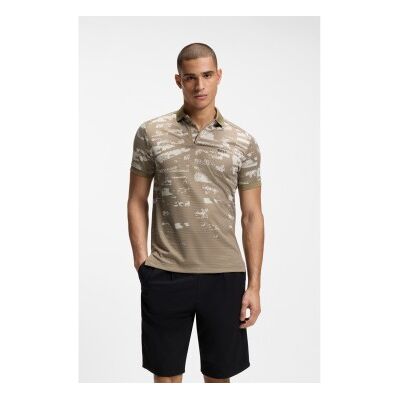 Boss für Herren. 50558583 Grünes Active-Polohemd in Slim-Fit-Passform (XL), Lässig, Polyester, Kurzarm Boss für Herren. 50558583 Grünes Active-Polohemd in Slim-Fit-Passform (XL), Lässig, Polyester, Kurzarm