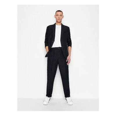 Giorgio Armani A X Armani Exchange für Herren. 8NZP15ZNFNZ1583 Hose aus marineblauem Leinen (34), Lässig Giorgio Armani A X Armani Exchange für Herren. 8NZP15ZNFNZ1583 Hose aus marineblauem Leinen (34), Lässig