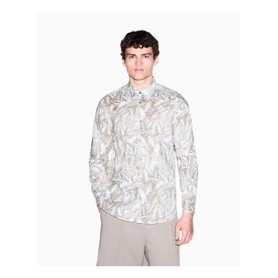 Giorgio Armani A X Armani Exchange für Herren. XM002290AF22716F1146 Oversized Hemd beige (XS), Lässig, Baumwolle, Langarm Giorgio Armani A X Armani Exchange für Herren. XM002290AF22716F1146 Oversized Hemd beige (XS), Lässig, Baumwolle, Langarm