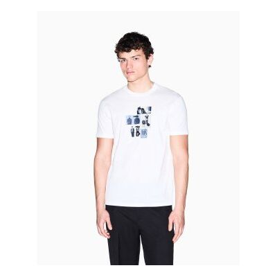 Giorgio Armani A X Armani Exchange für Herren. XM002780AF10358U0009 T-Shirt mit regulärer Passform aus klassischem weißem Baumwolljersey (XL), Lässig, Baum Giorgio Armani A X Armani Exchange für Herren. XM002780AF10358U0009 T-Shirt mit regulärer Passform aus klassischem weißem Baumwolljersey (XL), Lässig, Baum
