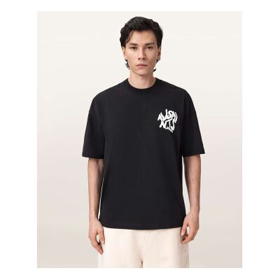 ALL SAINTS für Herren. M066PC Orlando T-shirt schwarz (M), Lässig, Baumwolle, Kurzarm ALL SAINTS für Herren. M066PC Orlando T-shirt schwarz (M), Lässig, Baumwolle, Kurzarm