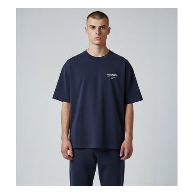 ALL SAINTS für Herren. M071PB Underground-T-Shirt (S), Lässig, Baumwolle, Kurzarm, Marine ALL SAINTS für Herren. M071PB Underground-T-Shirt (S), Lässig, Baumwolle, Kurzarm, Marine
