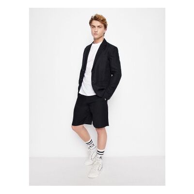 Giorgio Armani A X Armani Exchange für Herren. 8NZS67ZNFNZ1583 Bermudashorts aus marineblauem Leinen (31), Lässig Giorgio Armani A X Armani Exchange für Herren. 8NZS67ZNFNZ1583 Bermudashorts aus marineblauem Leinen (31), Lässig