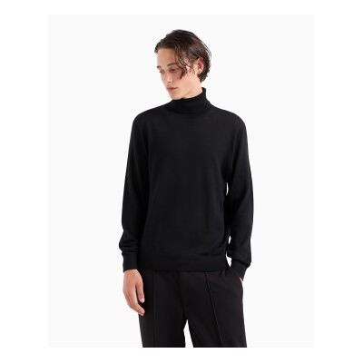 Giorgio Armani A X Armani Exchange für Herren. 8NZM3CZM8AZ1200 Schwarzer Rollkragenpullover (M), Lässig, Wolle Giorgio Armani A X Armani Exchange für Herren. 8NZM3CZM8AZ1200 Schwarzer Rollkragenpullover (M), Lässig, Wolle