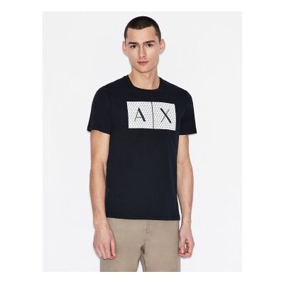 Giorgio Armani A X Armani Exchange für Herren. 8NZTCKZ8H4Z1510 Marineblaues Quadrate-T-Shirt (XXL), Lässig, Baumwolle, Kurzarm Giorgio Armani A X Armani Exchange für Herren. 8NZTCKZ8H4Z1510 Marineblaues Quadrate-T-Shirt (XXL), Lässig, Baumwolle, Kurzarm